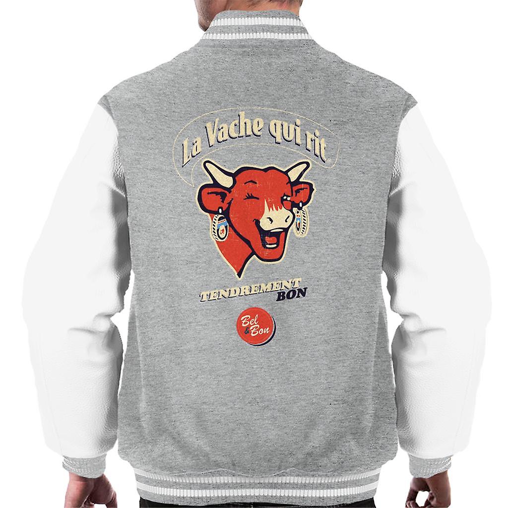 Naurava lehmä ranskalainen slogan miesten varsity takki