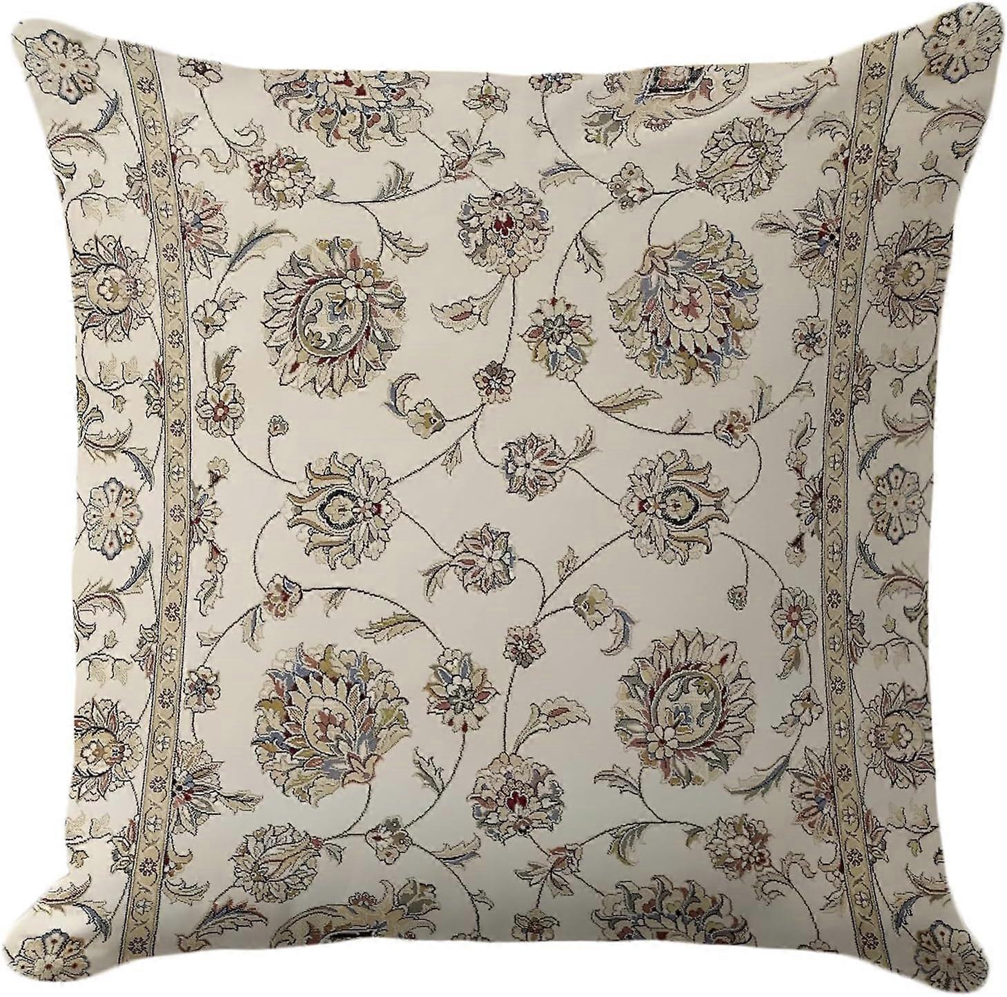 أغطية وسادة بوهيمية عرقية مقاس 18 × 18 بوصة - تصميم سجاد فارسي زهري عتيق ، حقيبة وسادة مزخرفة متعددة الألوان للديكور المنزلي ، مثالية ل Livin