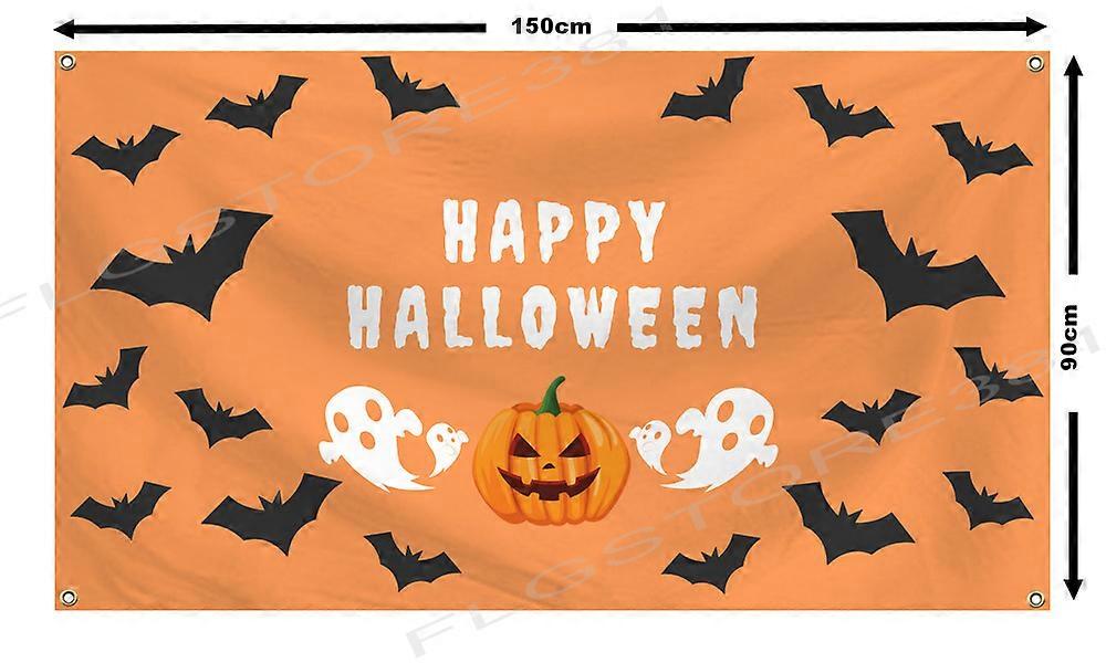 هالوين العلم راية 3X5 قدم سعيد هالوين اليقطين الخفافيش جمجمة ديكور العلم