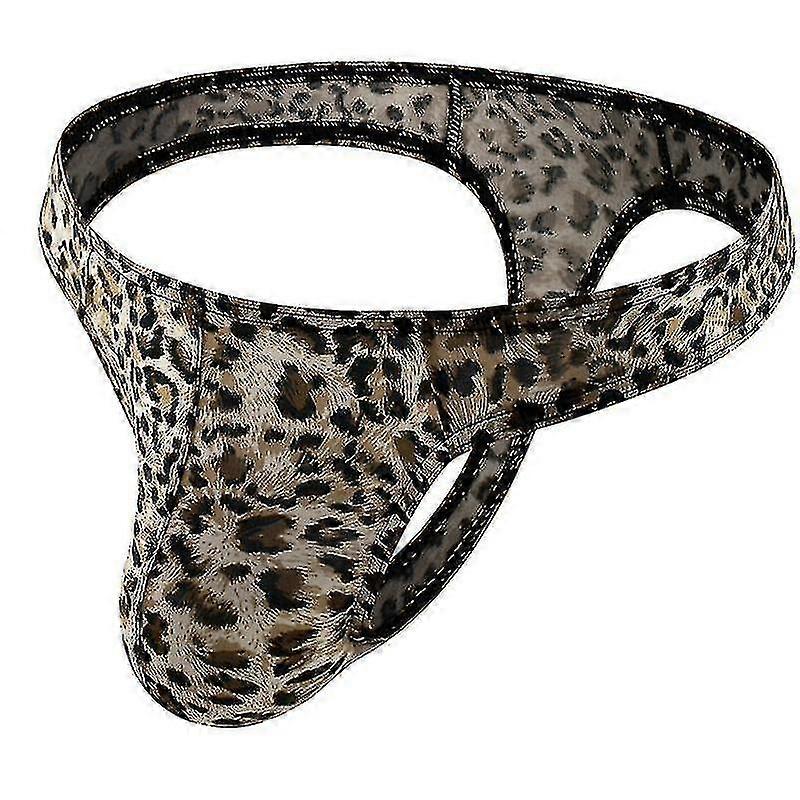 Hombre Leopard Print Thong G-string Ropa Interior Tw