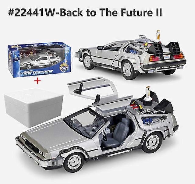 1:24 Μοντέλο Die-cast Metal κράμα αυτοκίνητο DMC-12 Delorean Επιστροφή στο μέλλον Συλλογή προσομοίωσης Δώρα αυτοκινήτων Παιχνίδια για παιδιά