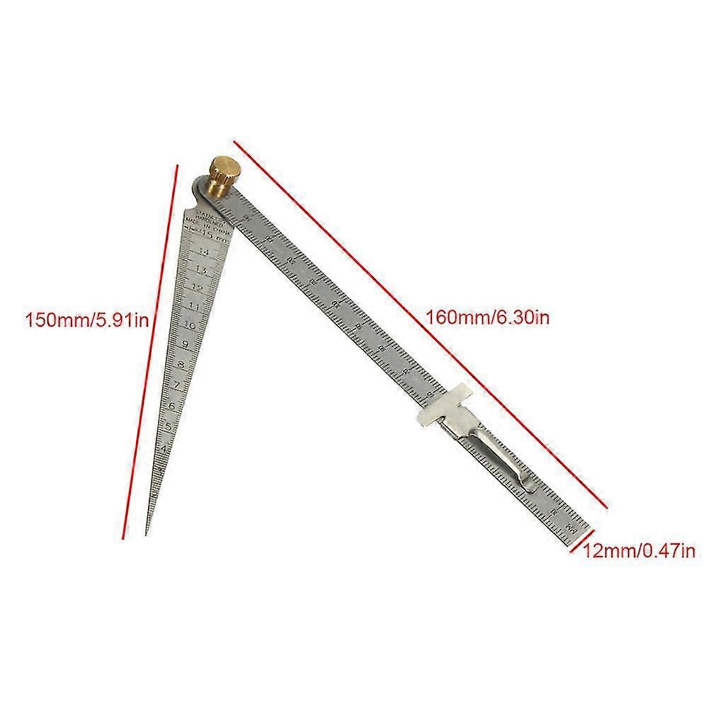 2 Pcs 0-15mm Hole Measuring Tapers Ruler Gaps Measuring Ruler Set Depth Inspecting Ruler Utility Measuring Tool