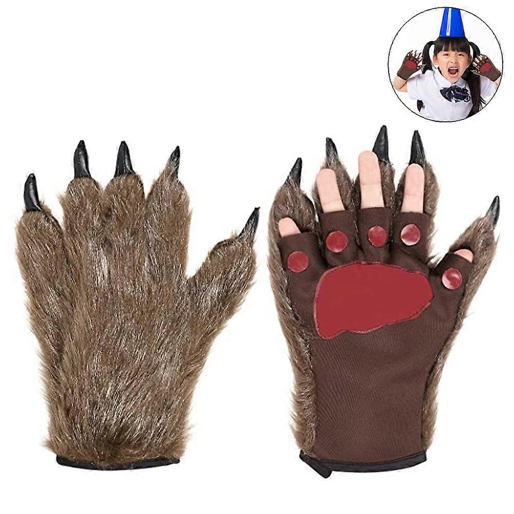 Werwolf Handschuhe Pfote fingerlose Winter Plüsch Handschuhe 1Pair