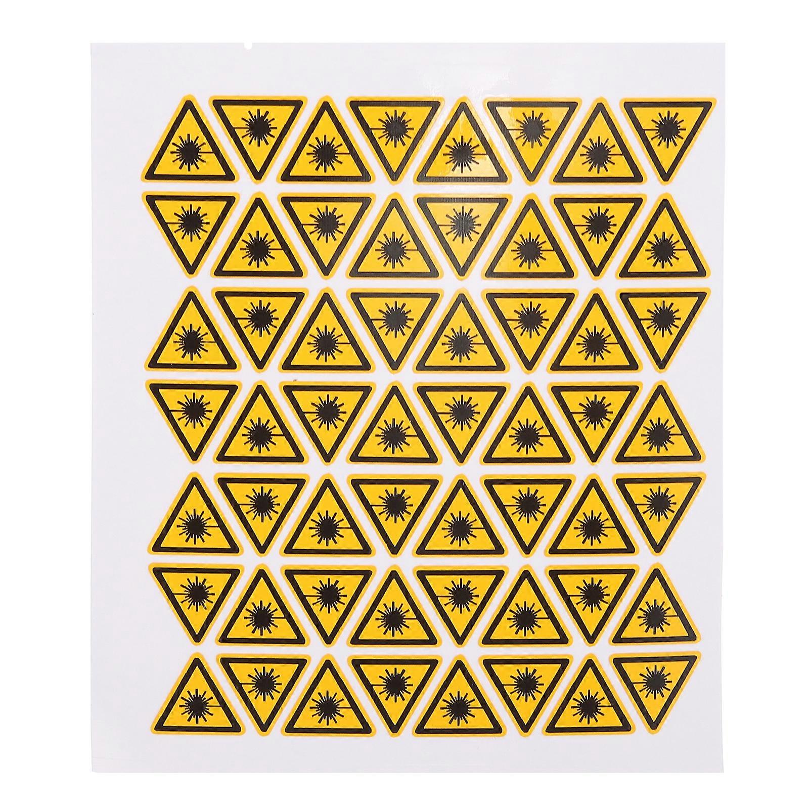 50pcs Warning Sticker Laser Warning Decal Triangle Warning Sticker Warning Sign Decal