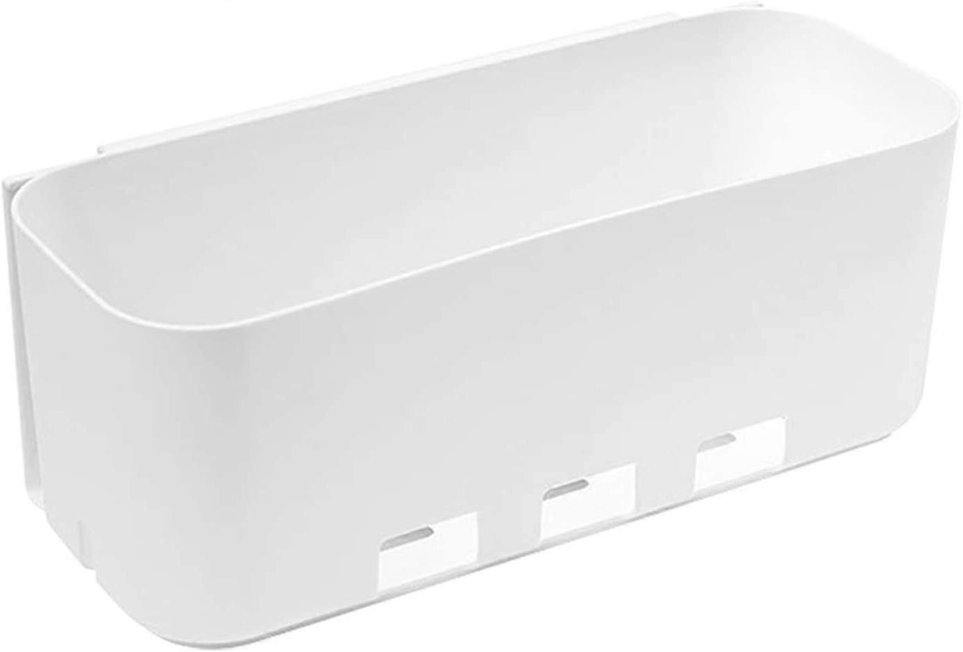 Kitchen free punching retractable drawer type rack storage box (white)