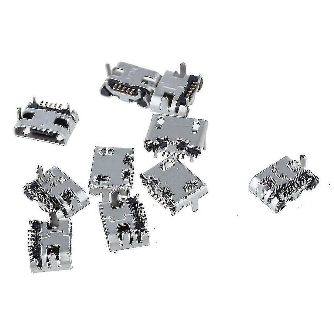 10 Pcs Micro Usb Connector 5 Pin Usb Jack Charging Socket Female For M
