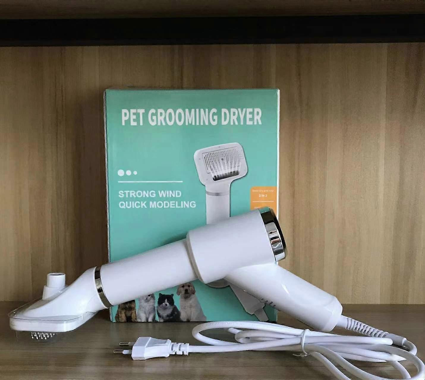 2-in-1 רעש נמוך מייבש שיער לכלבים מפוח מברשת פרווה לטיפוח גור