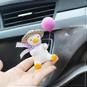 Ciondolo Auto Anatra Oscillante - 2 Pezzi Con Cordino Regolabile - Design Divertente Con Occhiali E Gelato - Regalo Originale