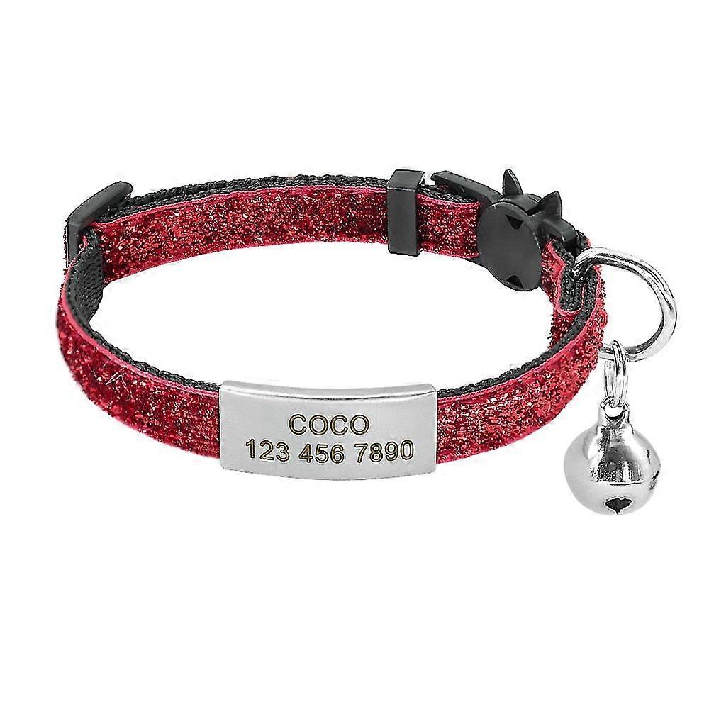 Personalized quick release cat collar bling puppy kitten id tag collars bell safety custom engraved name tag for small dogs cats