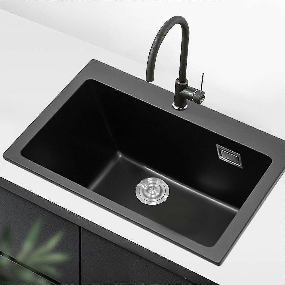 Kitchen Sink Black Quartz Undermount Kitchen Sink Single Bowl