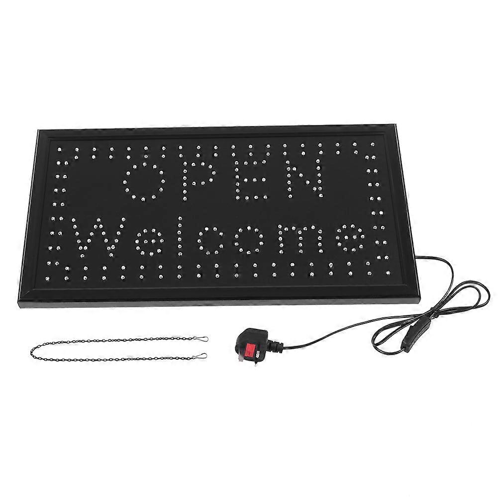 1pc Large Bright LED Shop Sign Board Neon Light Window Door Hang Sign OPEN WELCOME