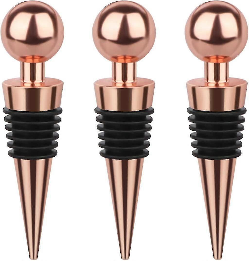 3pc Wine Corks,plastic Wine Corks,reusable Wine Corks-rose Gold