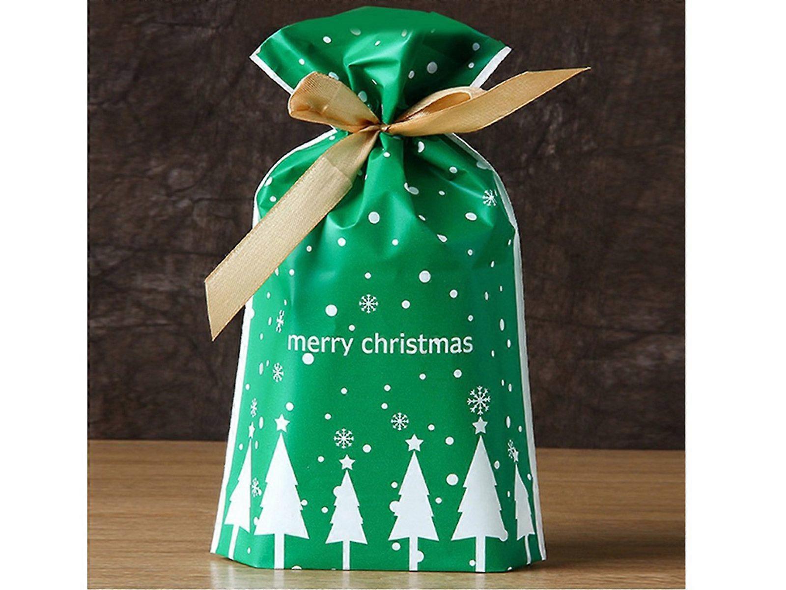 1Set 50pcs Elk Pattern Christmas Package Bags