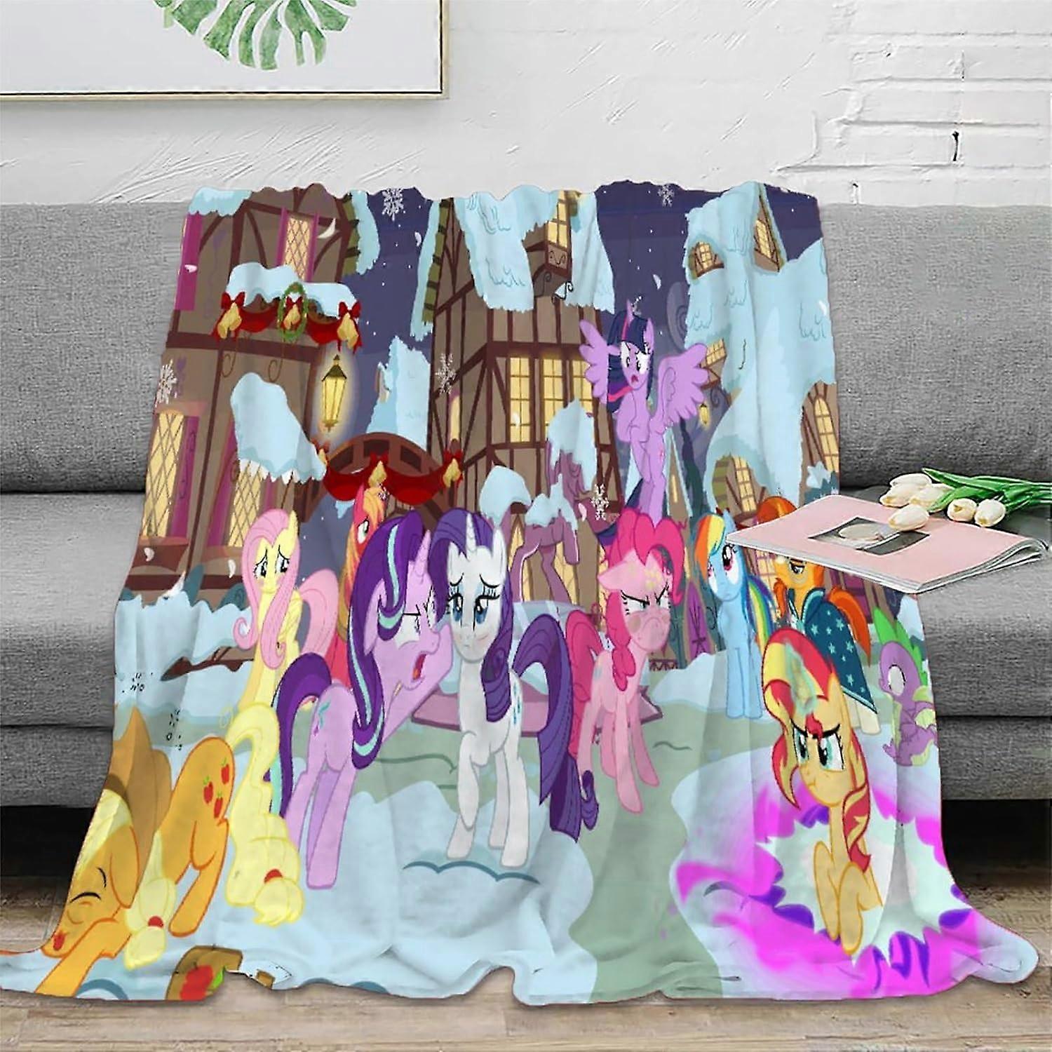 Hodit Deka 3D My Little Pony Vzor Flanelová Deka Super Soft Plush Flanel Chlupatá fleecová deka Deka podzim/Zima Pro Rozkládací pohovka Deka