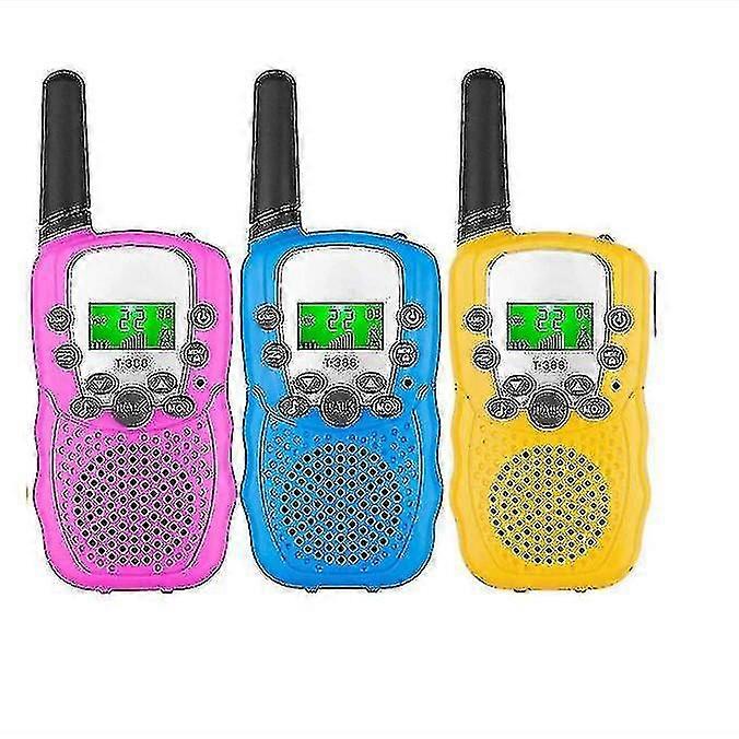 Kids Walkie Talkies 3 Pack,3 Miles Long Range With Backlit Lcd Flashlights.c