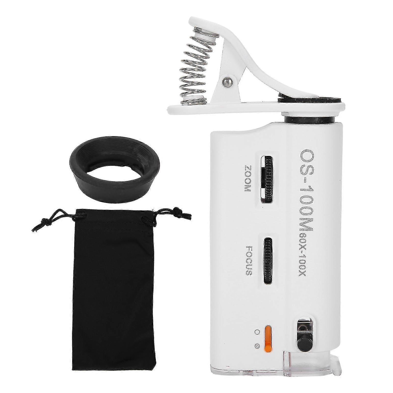 60x100x Microscope Portable Clip Smartphone Microscope Magnifying Glass With Led Uv Light