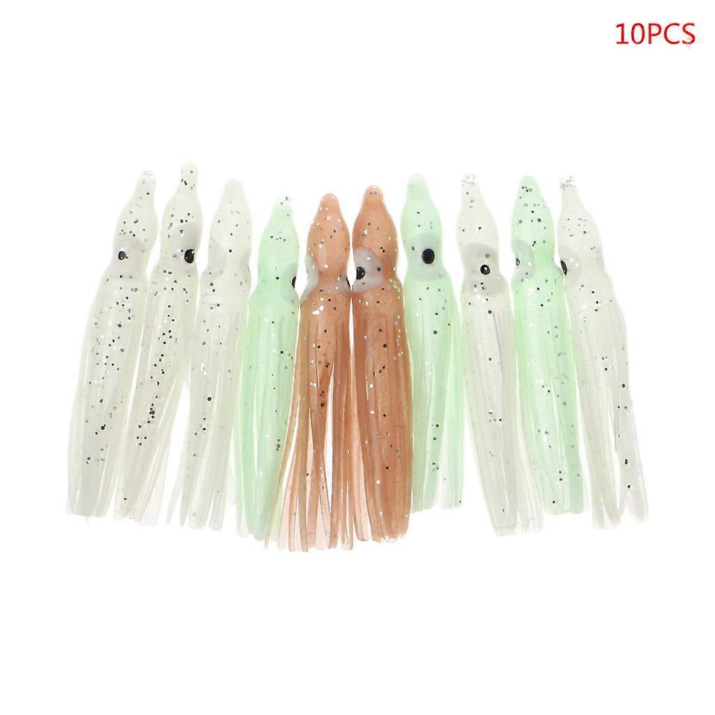 10Pcs Plastik Angeln Köder Tintenfisch Rock Trolling Oktopus weicher Köder Köder