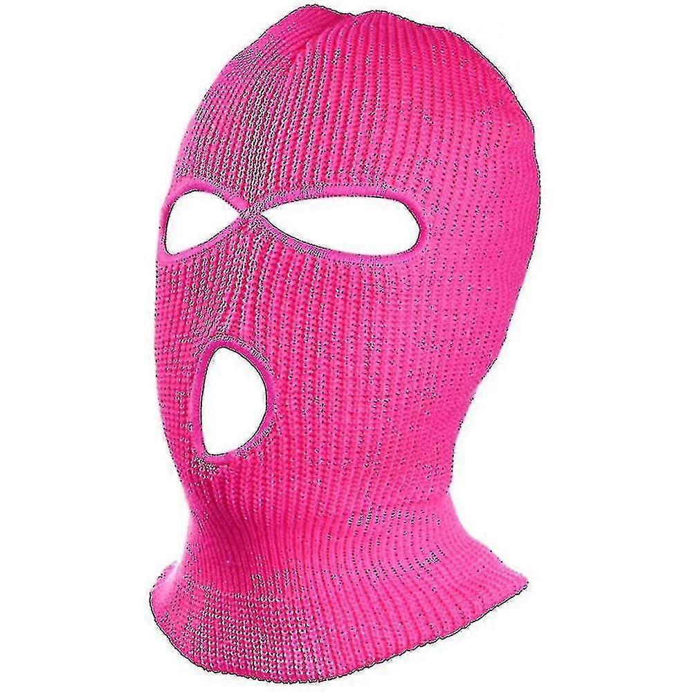 3-reikäinen neulottu hiihtomaski koko kasvosuoja ulkoiluun lämmin pehmeä ao