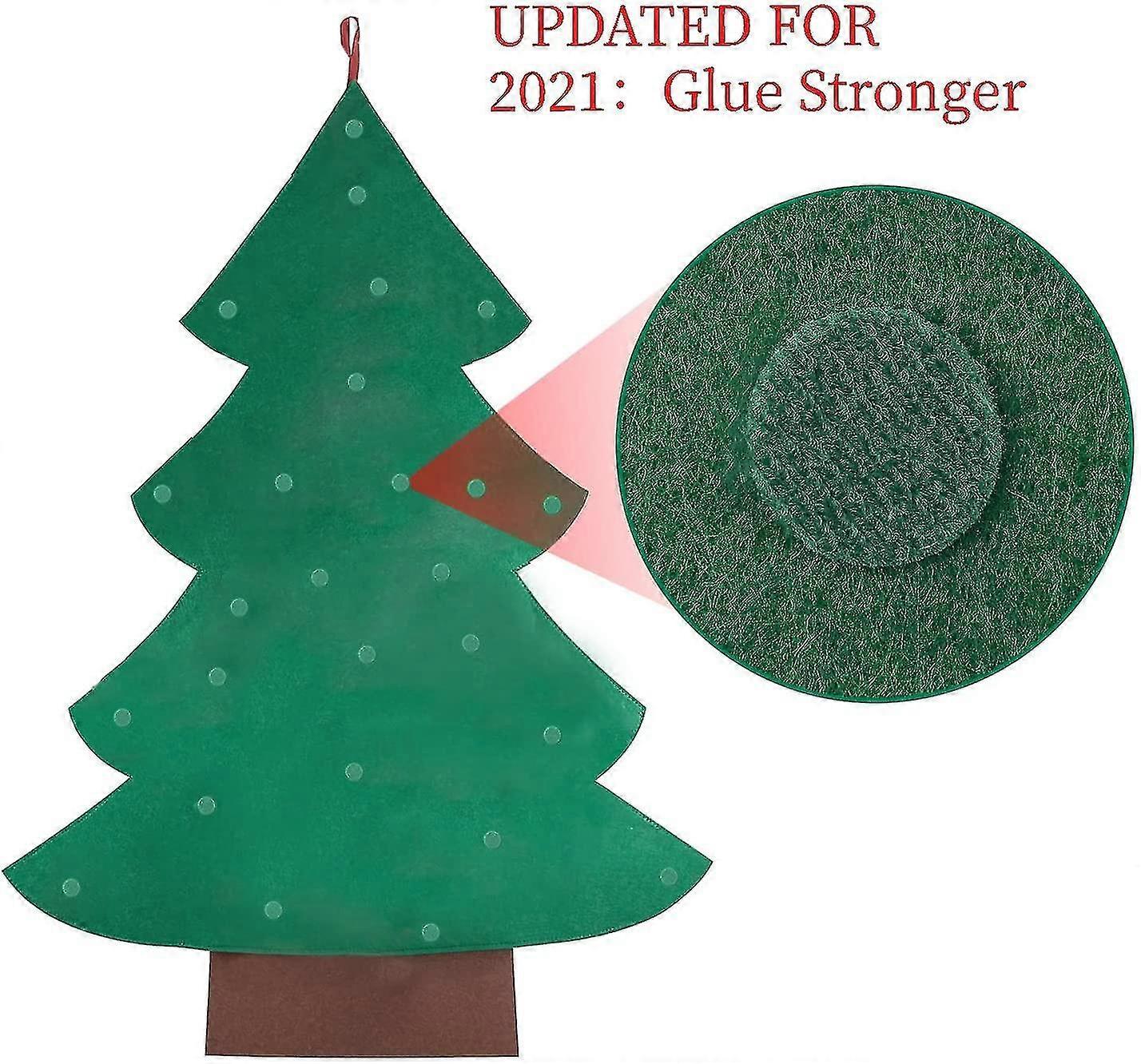 Felt Christmas Tree,3.7ft Diy Christmas Tree With Led Lights 36pcs Detachable