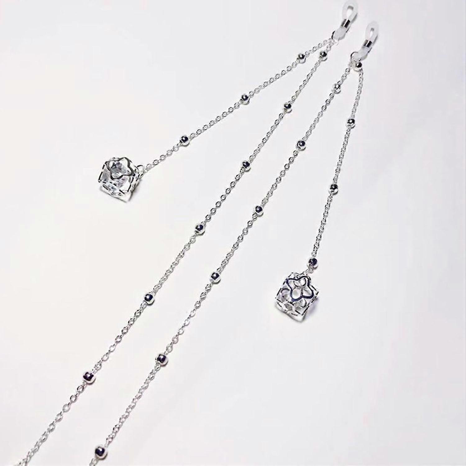 Silver fashionable simple glasses chain