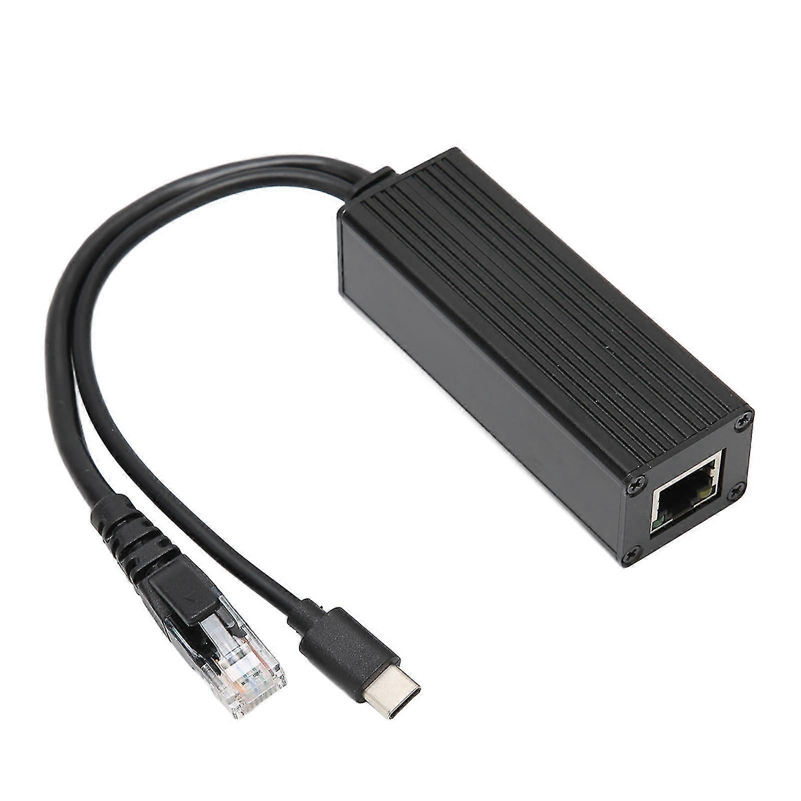 POE Splitter Metal Shell Design 5V 2.5A Type C Interface Power Supply Industrial Grade Gigabit POE Separator-YM