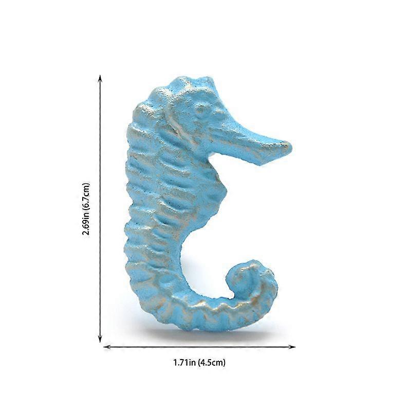 1PC Blue/White Drawer Pulls Cabinet Door Knobs Wardrobe Pull Handles Single Hole Cast Iron Handle