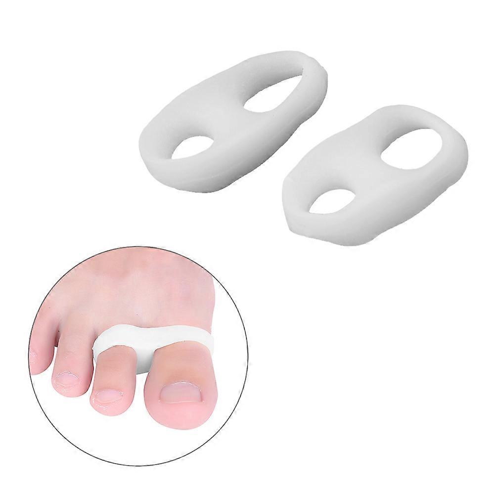 2Pcs 2 Hole Gel Silicone Overlapping Toe Separator Stretcher Protector Foot Care