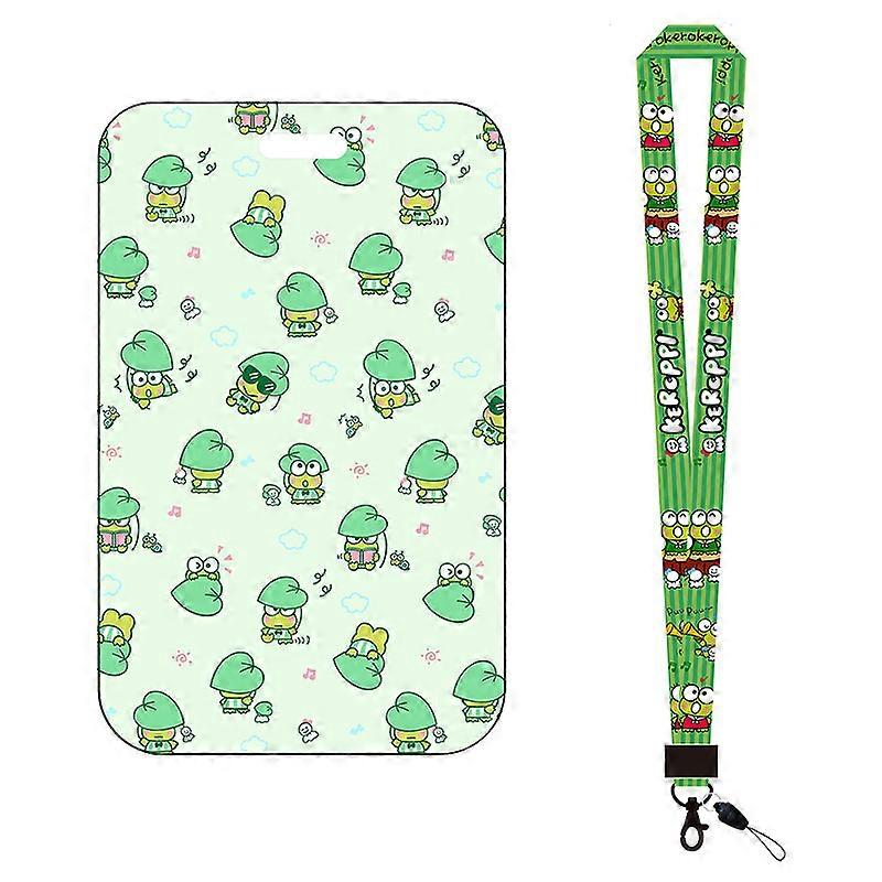 DIY cartoon frog student meal card set, certificate set, chest plate with hanging rope, bus and subway card package Card Cover