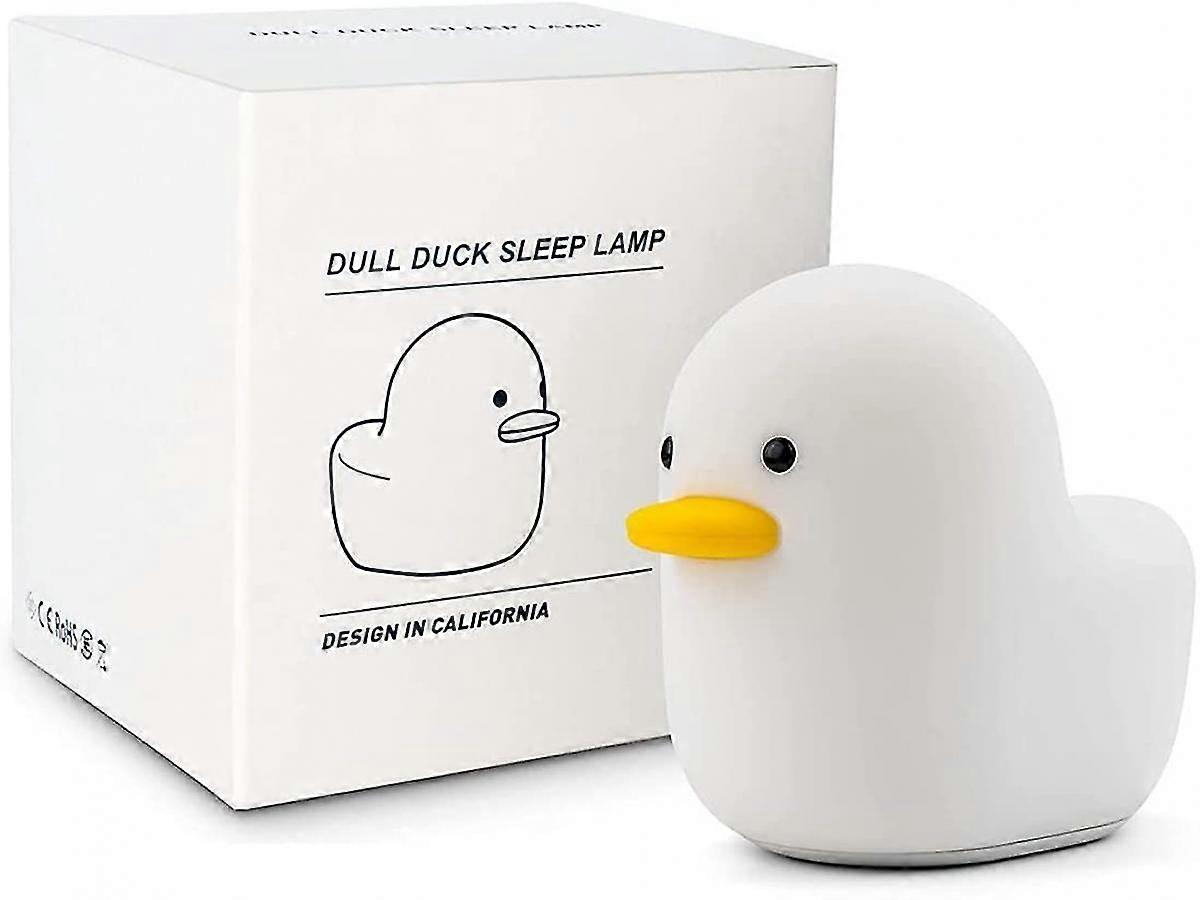 JUSCH LED Duck Night Light, Smart Dull Duck Sleep Light with Touch Sensor Timer, Silicone Rechargeable Night Light Cartoon Nightstand Lamp Creative Gi