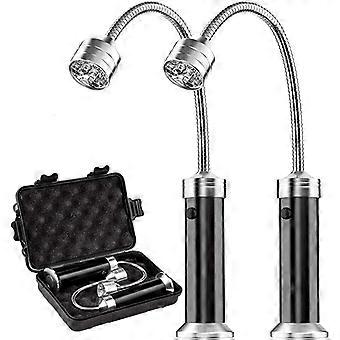 Ensemble de 2 lampes de barbecue  LED avec base magntique Rotation  360 degrs flexible rglable pour barbecue, camping, fte, extrieur