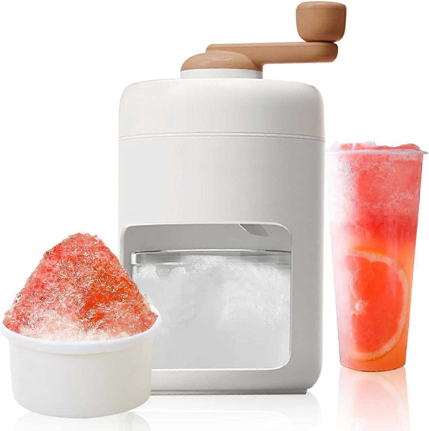 Manual Ice Crusher Slush Machine, Ice Shaver Slushie Maker Machine, Portable Cocktails Ice Grater Snow Cone Machine with Ice Cube Tray - BPA Free