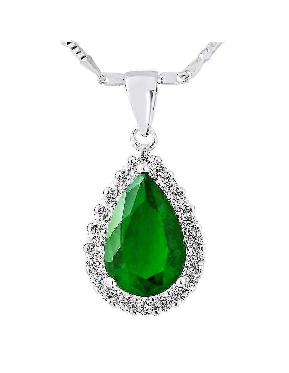 Collier Cristal Vert EMERAUDE - Argent - DUCHESSE
