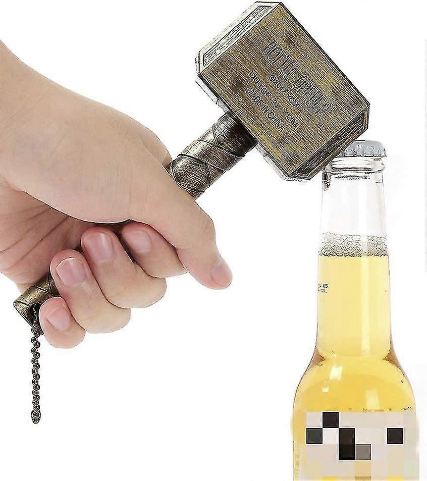 Alixin - Mjolnir Quake Beer Opener Bottle Opener, Hammer Of Thor. (dark Gold)