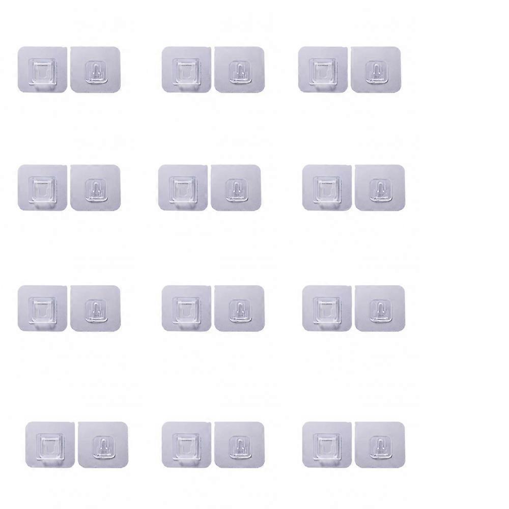 (buckle set 6x6mm) 12 pieces of transparent shelf brackets, self-adhesive shelf brackets, punch-free adhesive wall brackets