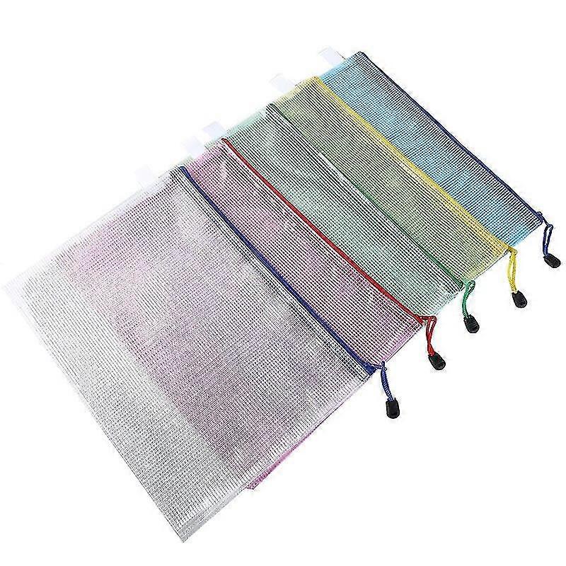 5 Pcs Plastic Wallets A4 File Folder Document Zipper Bags A4 Zip Bag