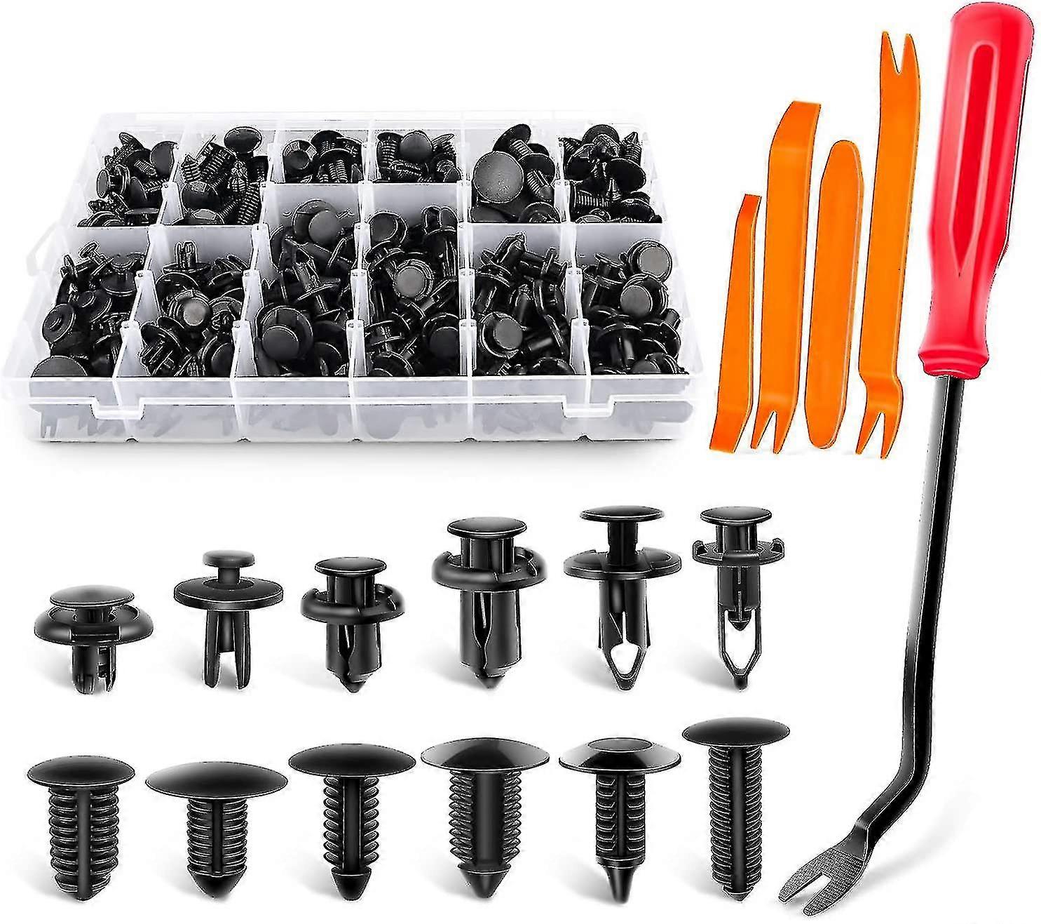 240pcs Bumper Retainer Clips Car Plastic Rivets Fasteners Push Retainer Kit Most Popular Sizes