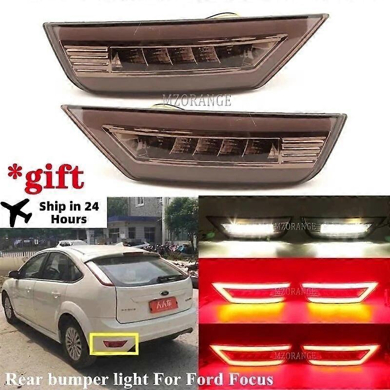 2Pcs LED Rear Bumper Reflector Light For Ford Focus 2 MK2 Hatchback Ecosport Escape Kuga 2009-2020 Rear Signal Fog Lamp
