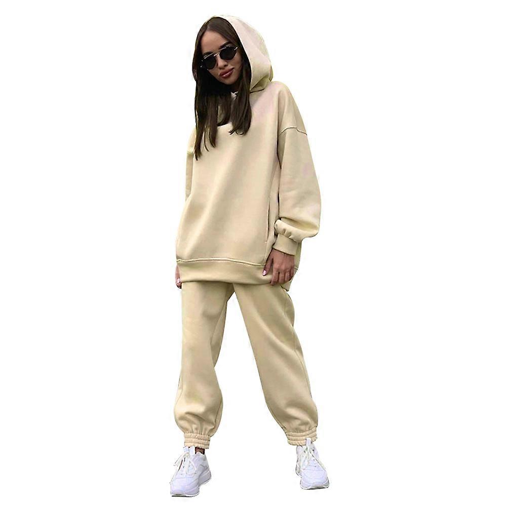 2-dílné mikiny s kapucí Set Solid Color Pullover Mikina & tepláky Thick Tracksuit