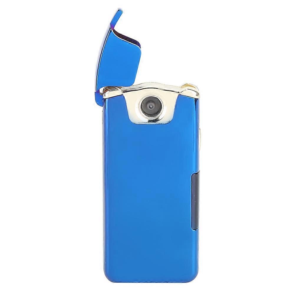 USB Rechargeable Dual Arc Windproof Cigarette Lighter with LED Display Blue