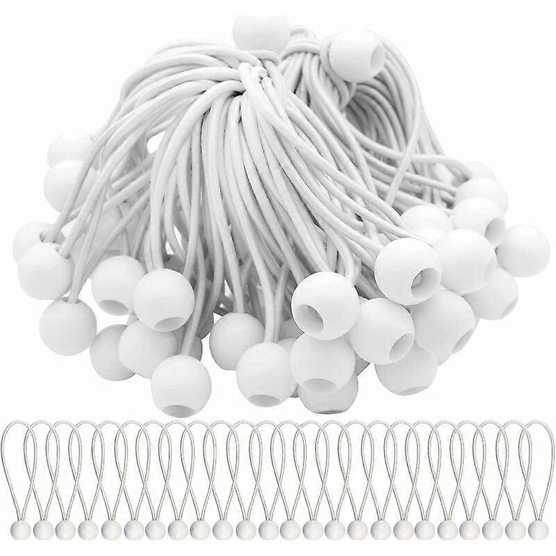 Pack of 50 Elastic Tensioner Elastic Cords with Balls Elastic Bungee Bungee Elastic Balls for marquees, tents, banners and tarpaulins