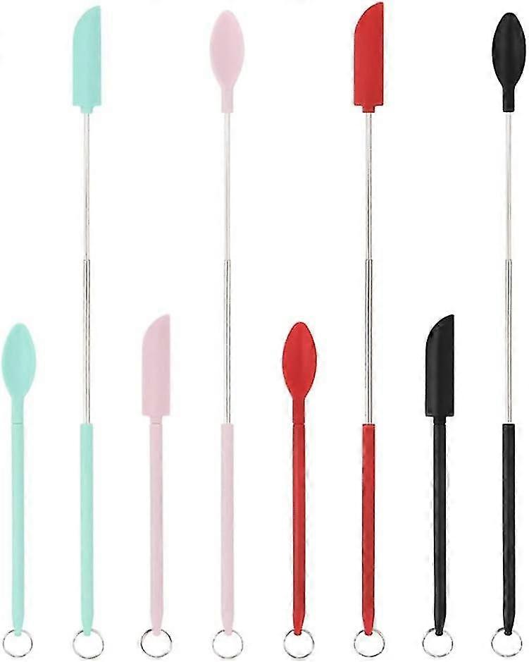 Silicone Telescopic Spatula and Scooping Spoon  8 PC Set for Easy Kitchen Use
