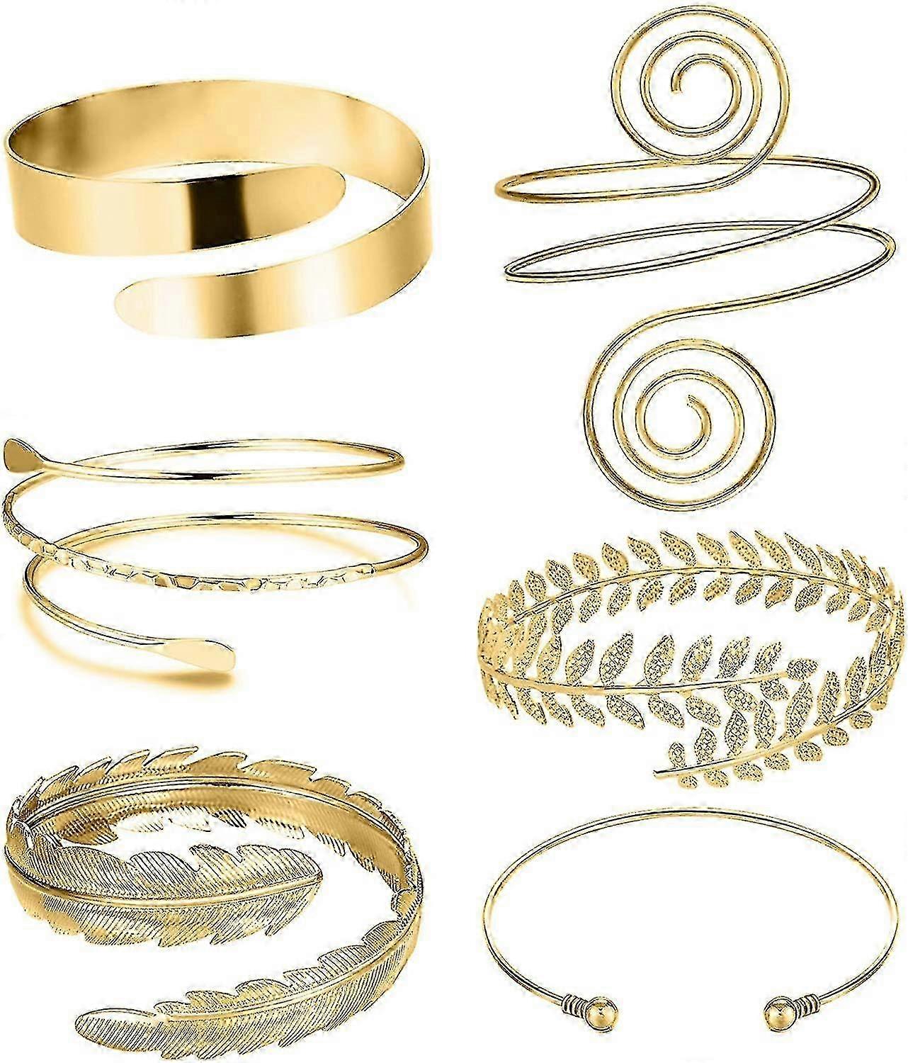 6 Pcs Arm Cuffs, Upper Arm With Cuff Bracelets,adjustable Armband Set