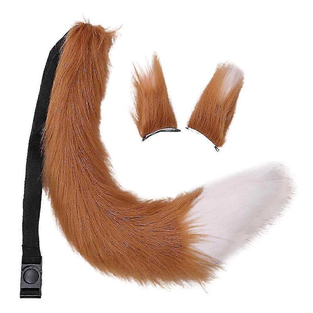 Wolf Fox Animal Ears Tail Set Wolf Ears Tail Costume Fox Ears hair clip tail set Χριστουγεννιάτικα στολίδια