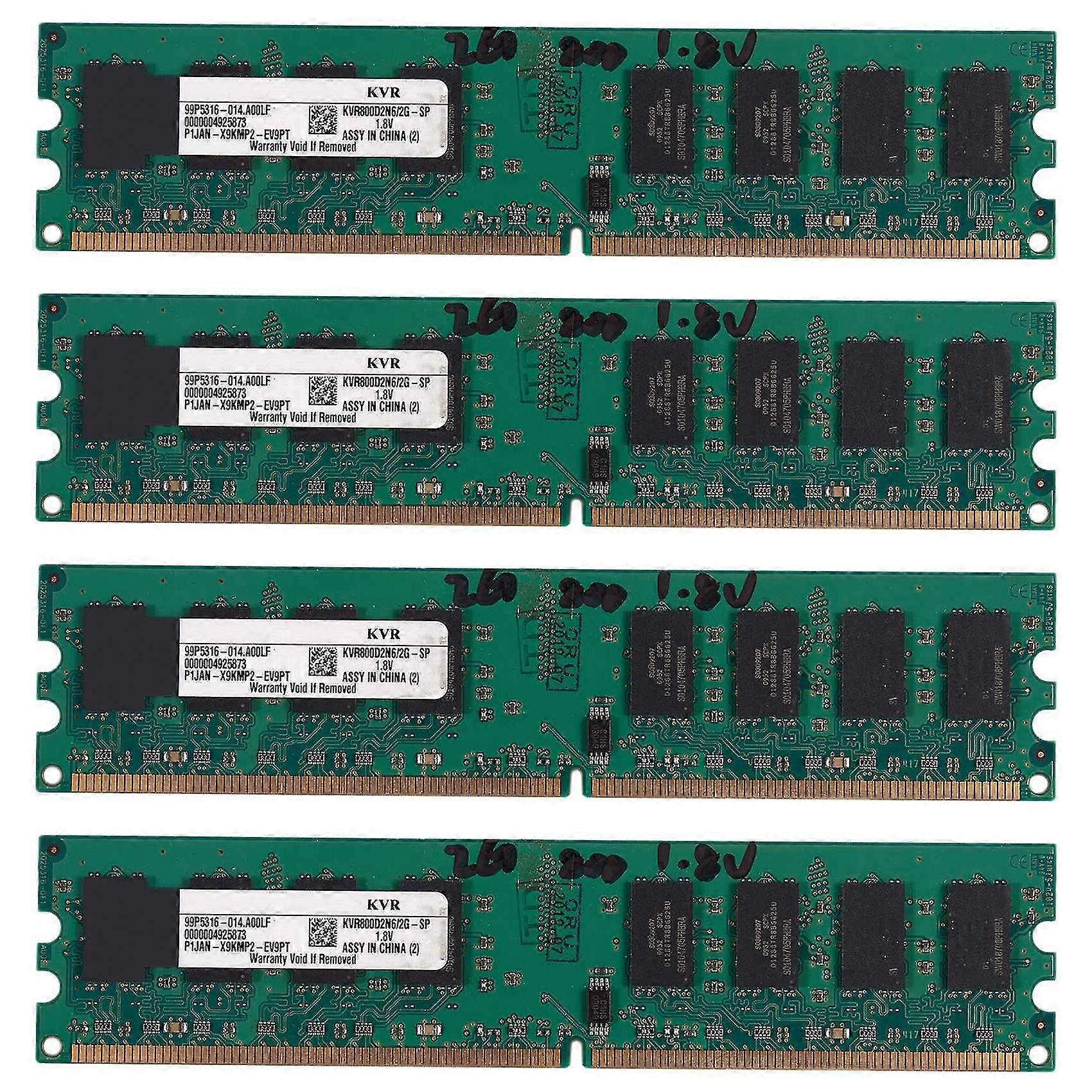 4x 2gb Ddr2 Pc2-6400 800mhz 240pin 1.8v Desktop Dimm Memory Ram For Intel, For Amd(2gb/800,w)