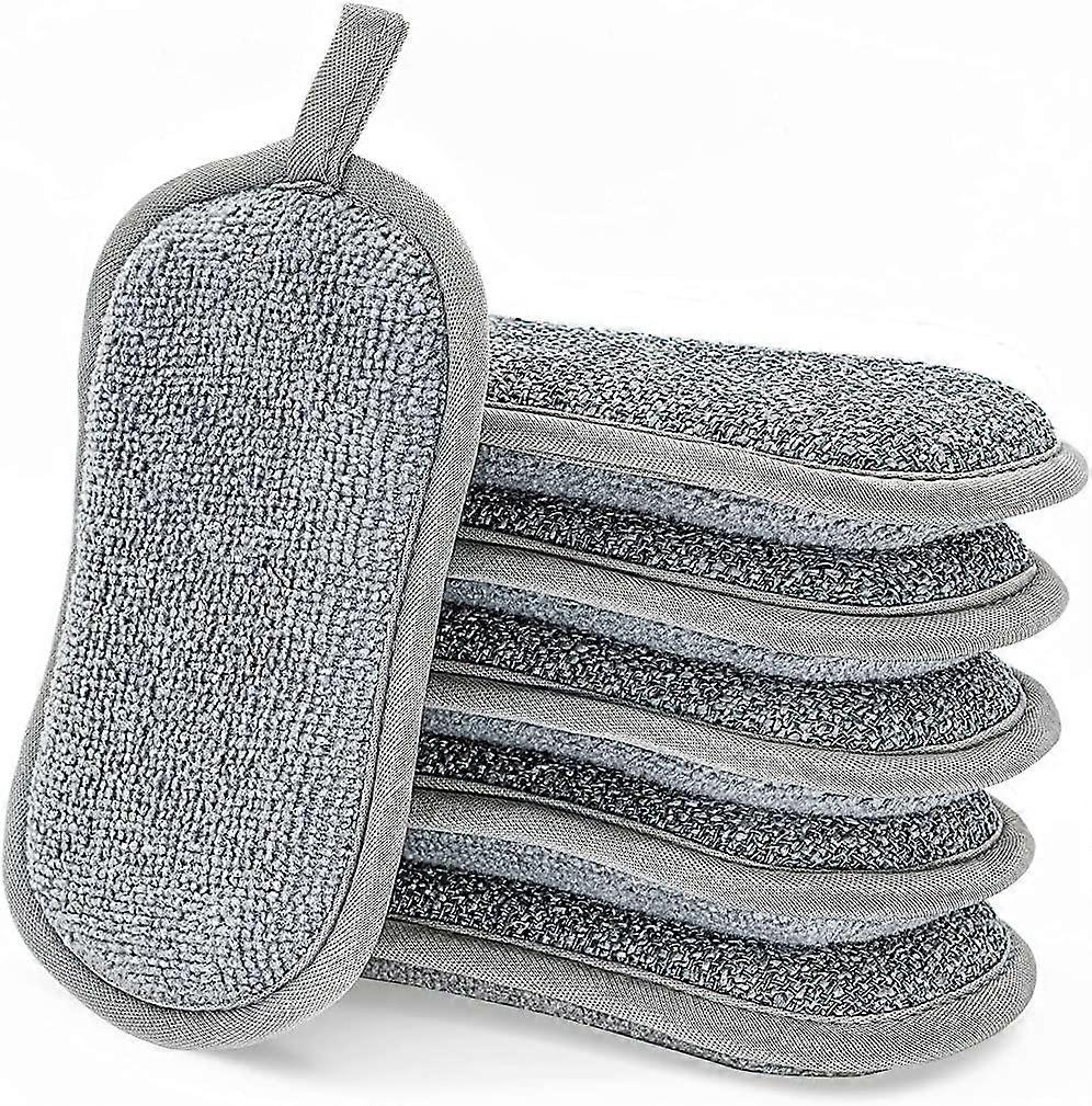 6 anti-scratch double-sided scrapers. The antibacterial microfiber sponge effectively cleans all surfaces
