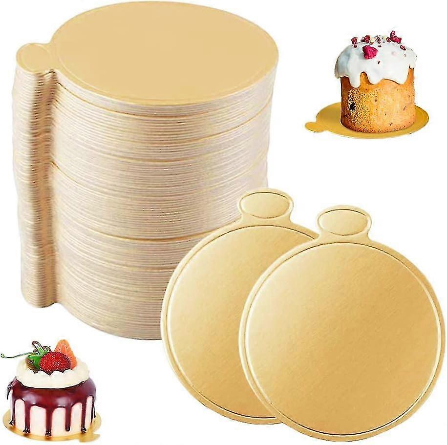 Round Mousse Gold Cake Boards (100 Pcs)