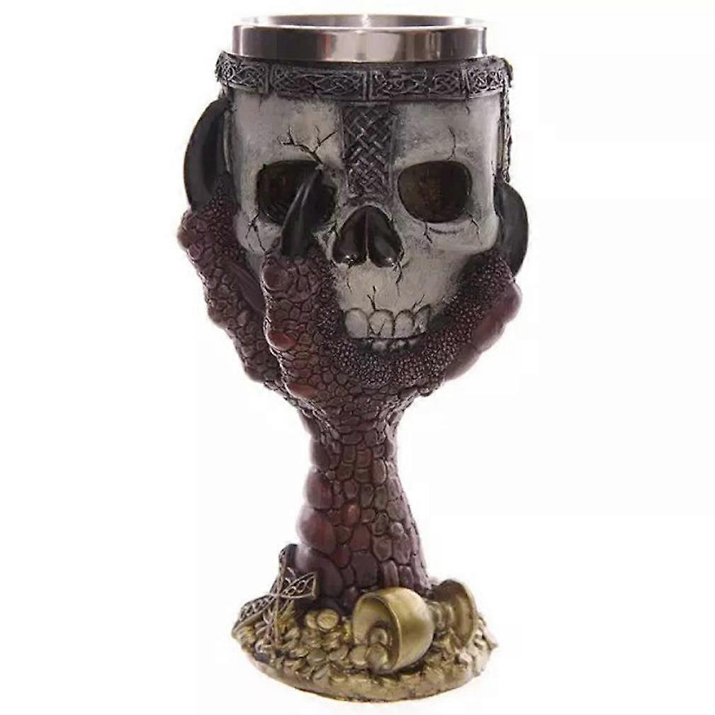 Ossuary Style Skeletal Skull Wine Goblet Warrior Gothic