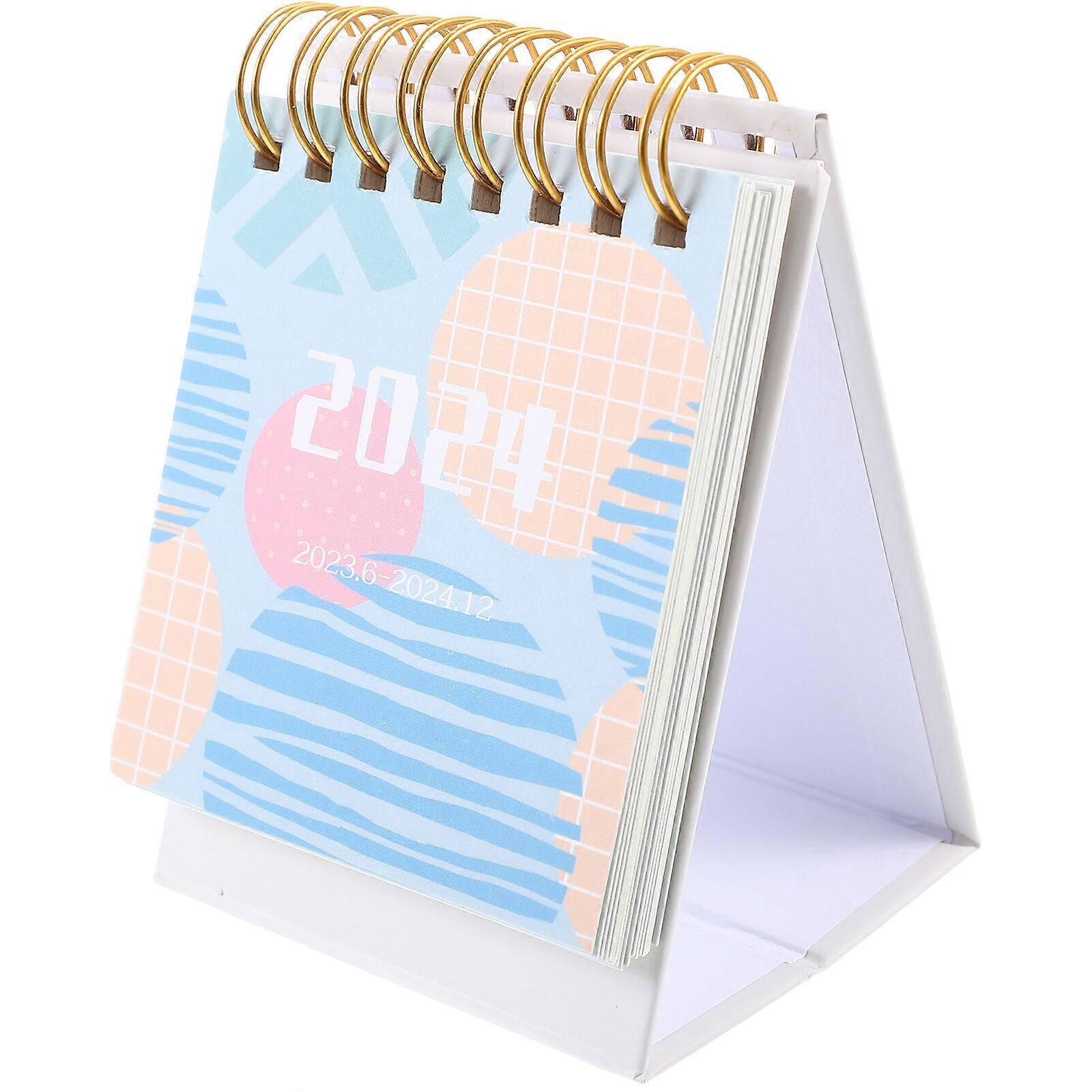Full Year Calendar Small Desk Calendar Standing Calendar English Desktop Calendar for Office Home