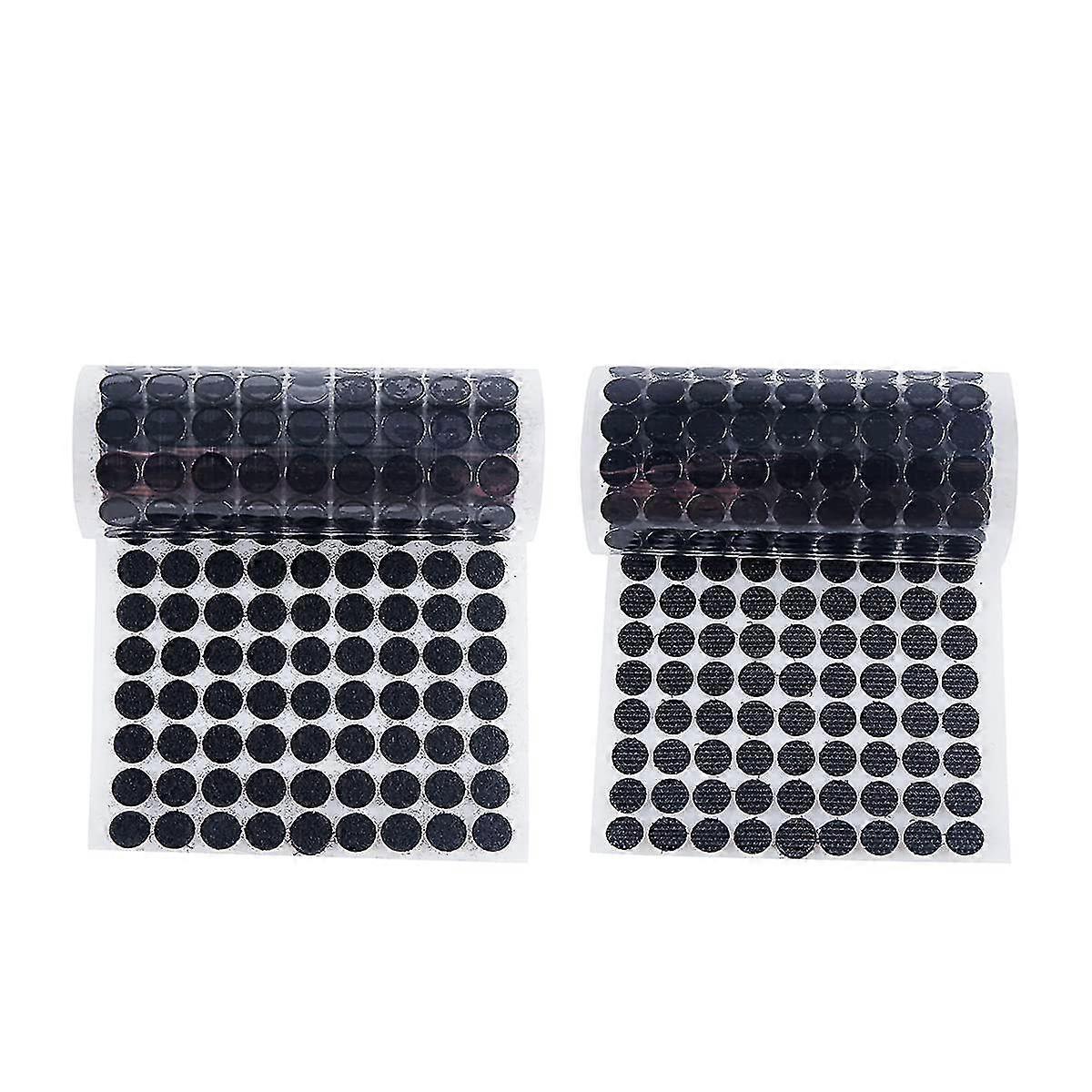 1000pcs 10mm Self Adhesive Hook And Loop Dots, Waterproof Diy Movable Backing Fastening Tape, Double Sided Sticky Adhesive Pads  (black)
