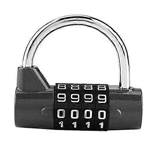 4 Dial Digit Code Combination Padlock, School, Employee Locker Travel Suitcase(Black)